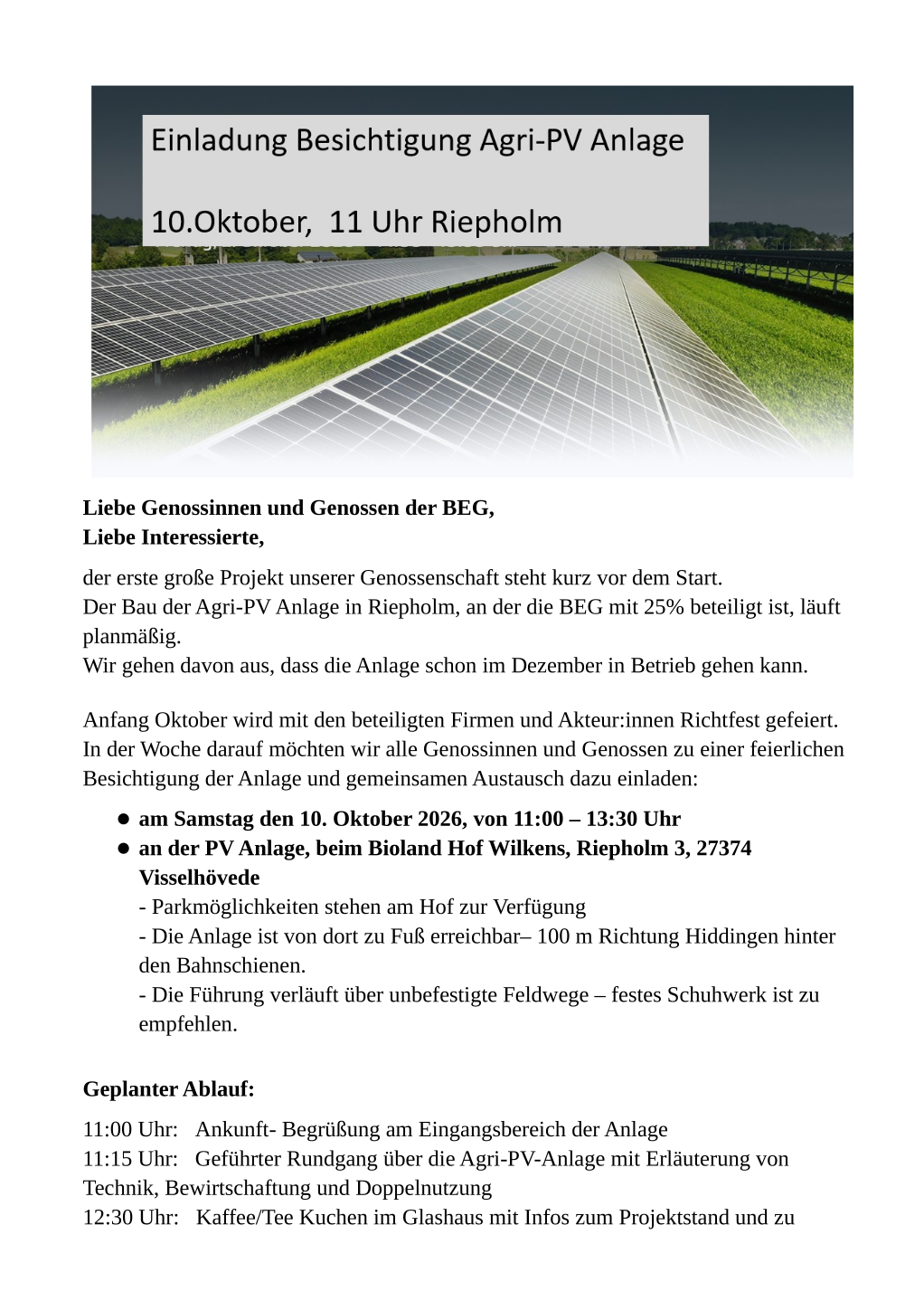 Besichtigung Agri-PV